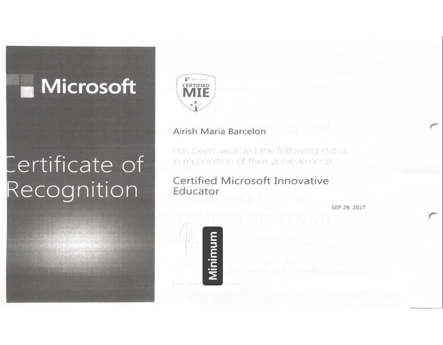 MS certificate 1