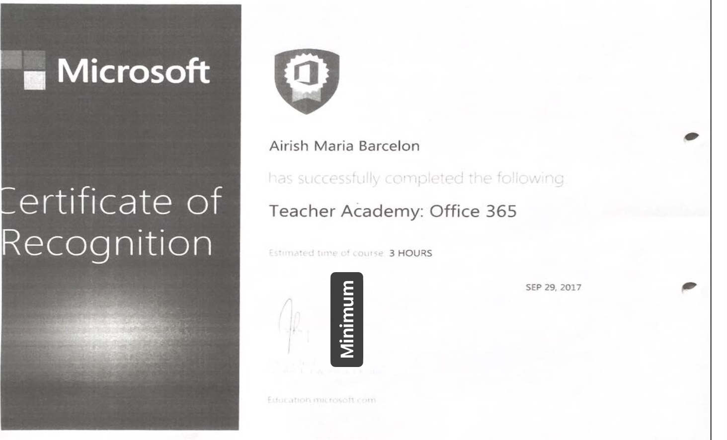 MS certificate 2