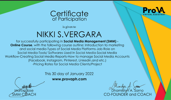 SOCIAL MEDIA MANAGEMENT CERTIFICATE