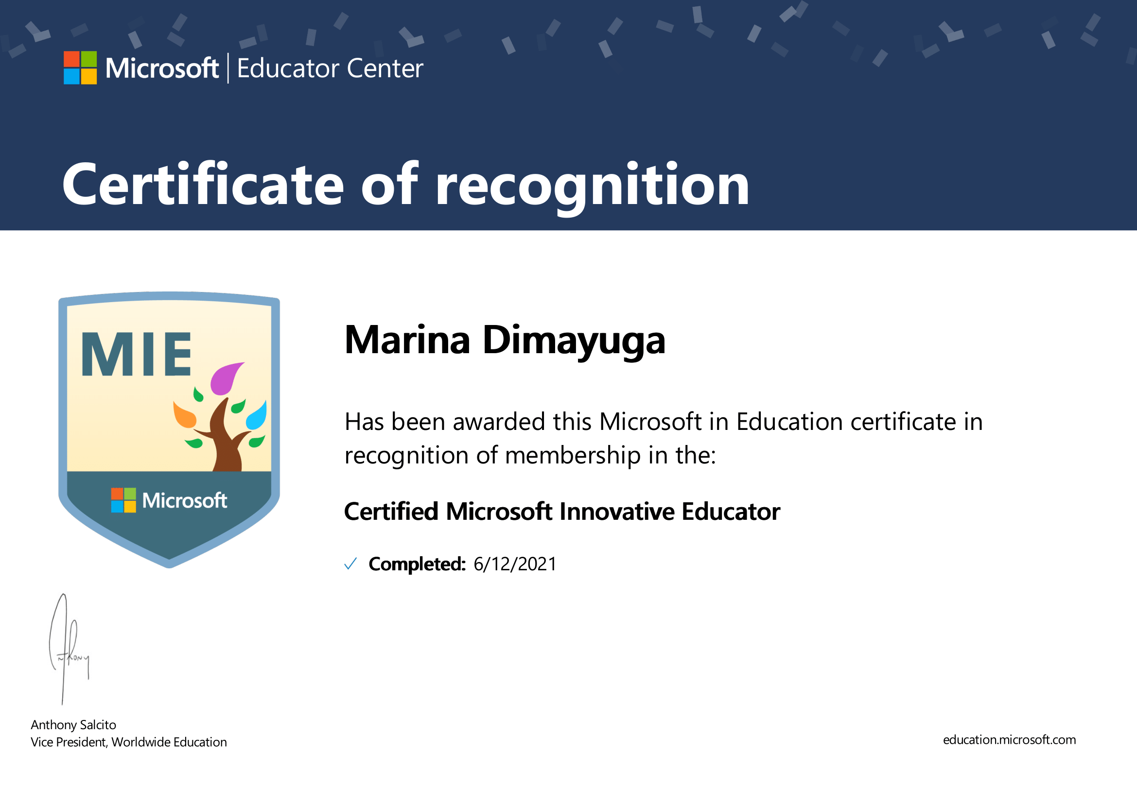 Certified Microsoft Innovative Educator