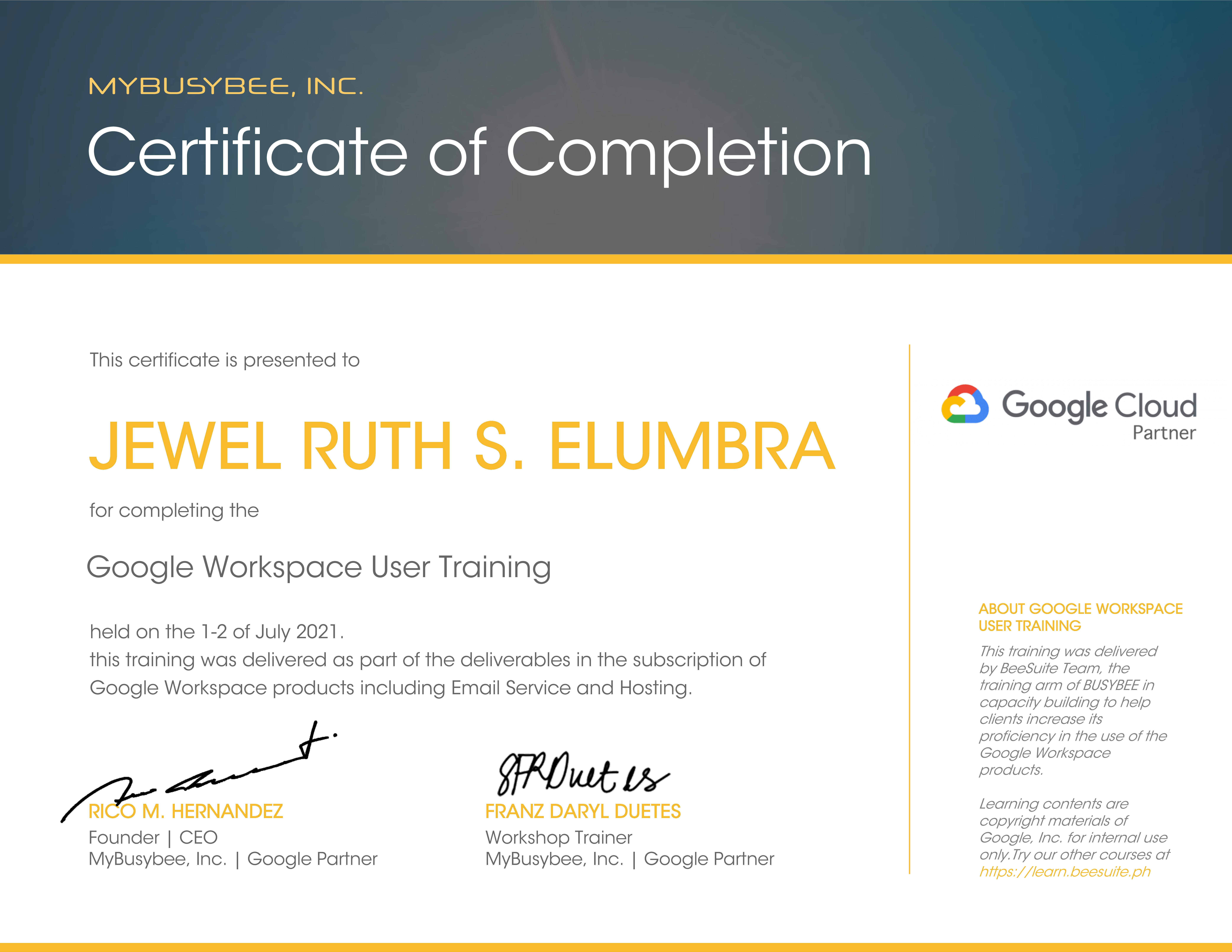 Google Workspace User Training