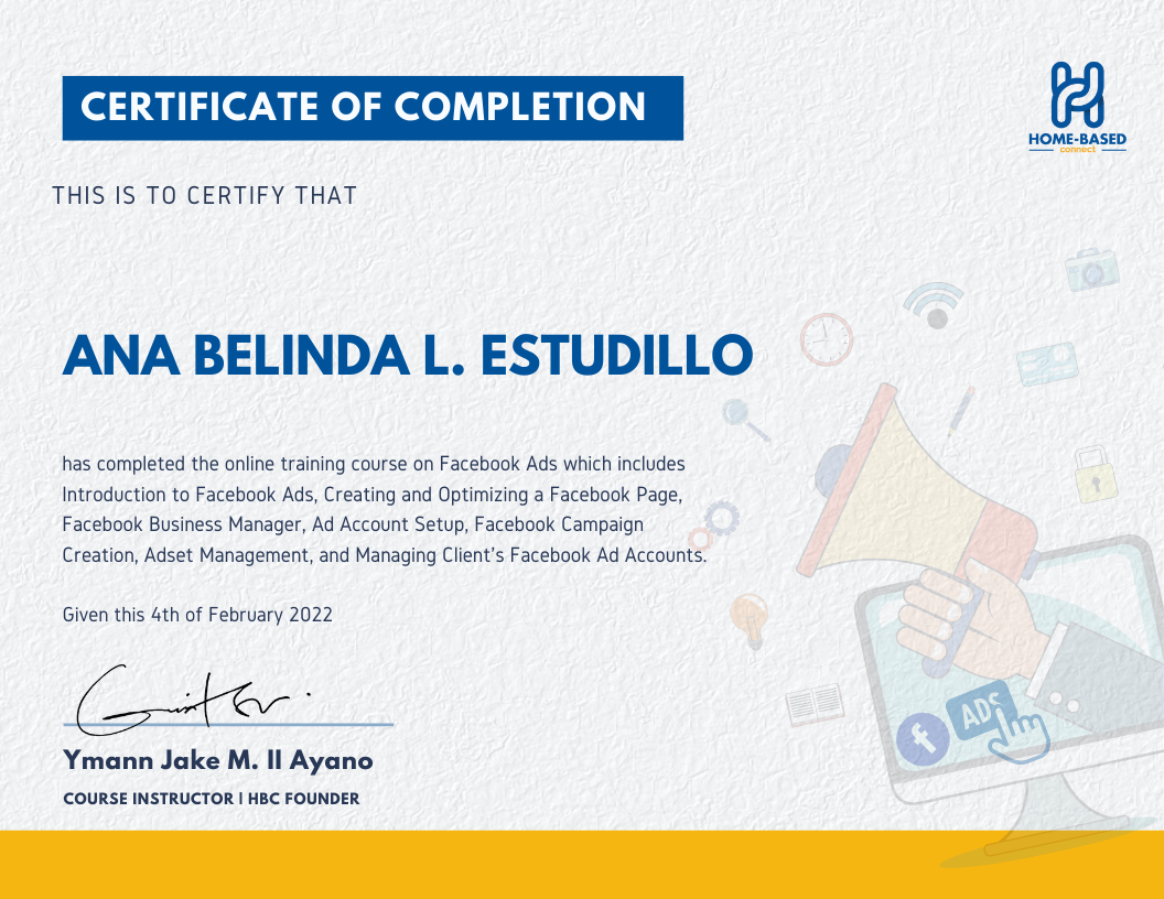 FACEBOOK ADS CERTIFICATE