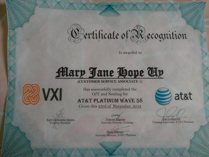 AT&T Certificate