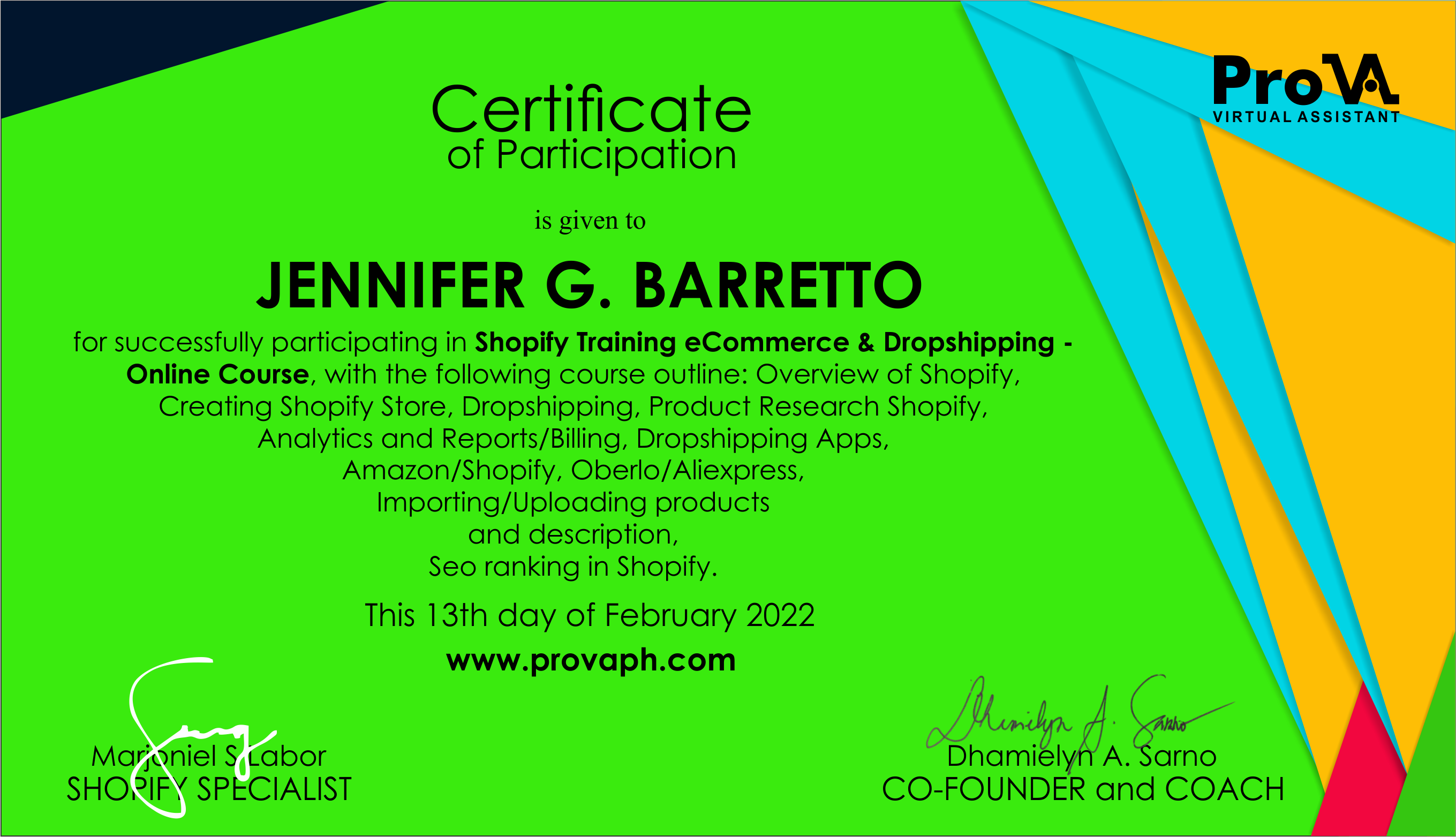 Shopify Training ECommerce & Dropshipping