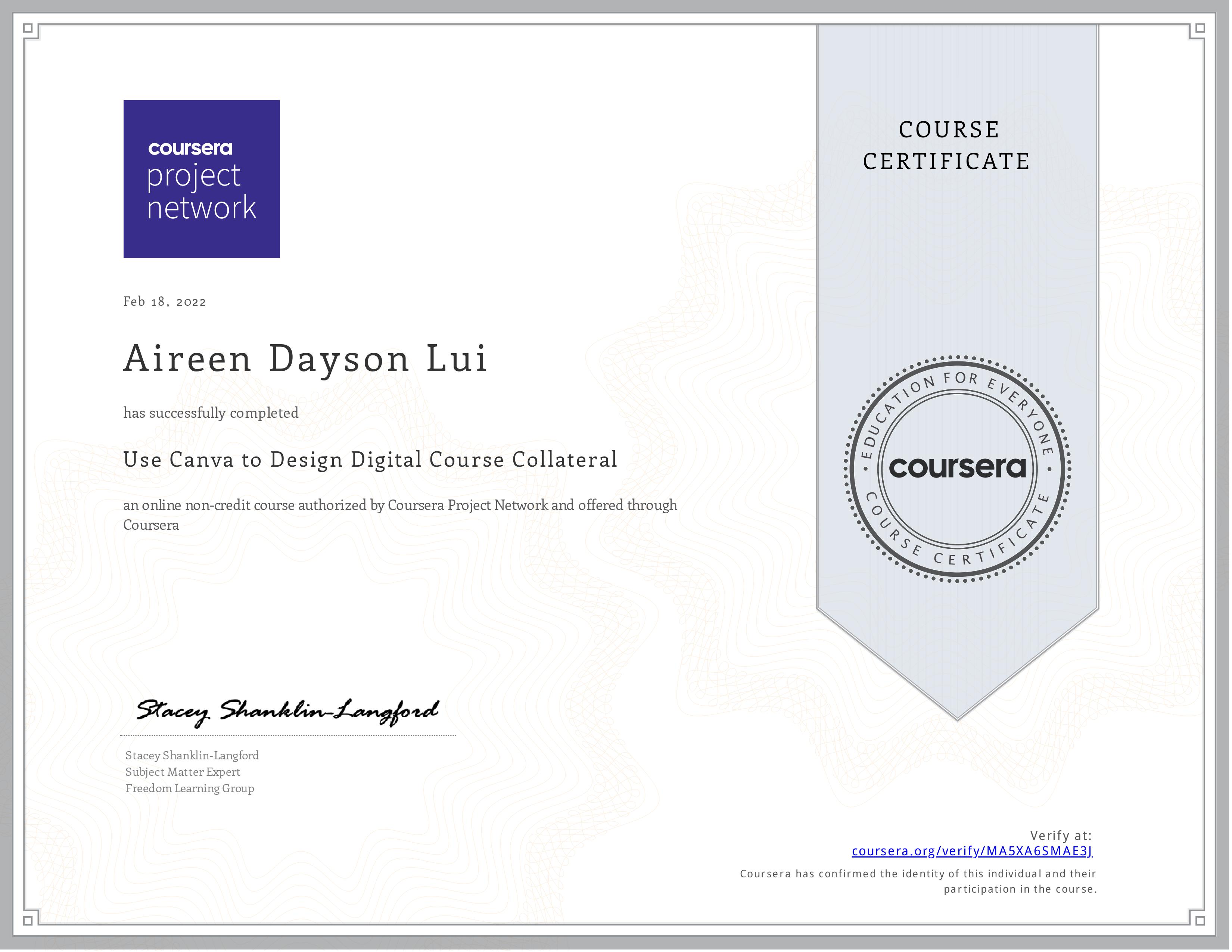 Coursera - Canva Certificate