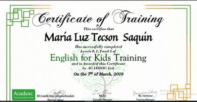 CERTIFICATE OF TRAINING