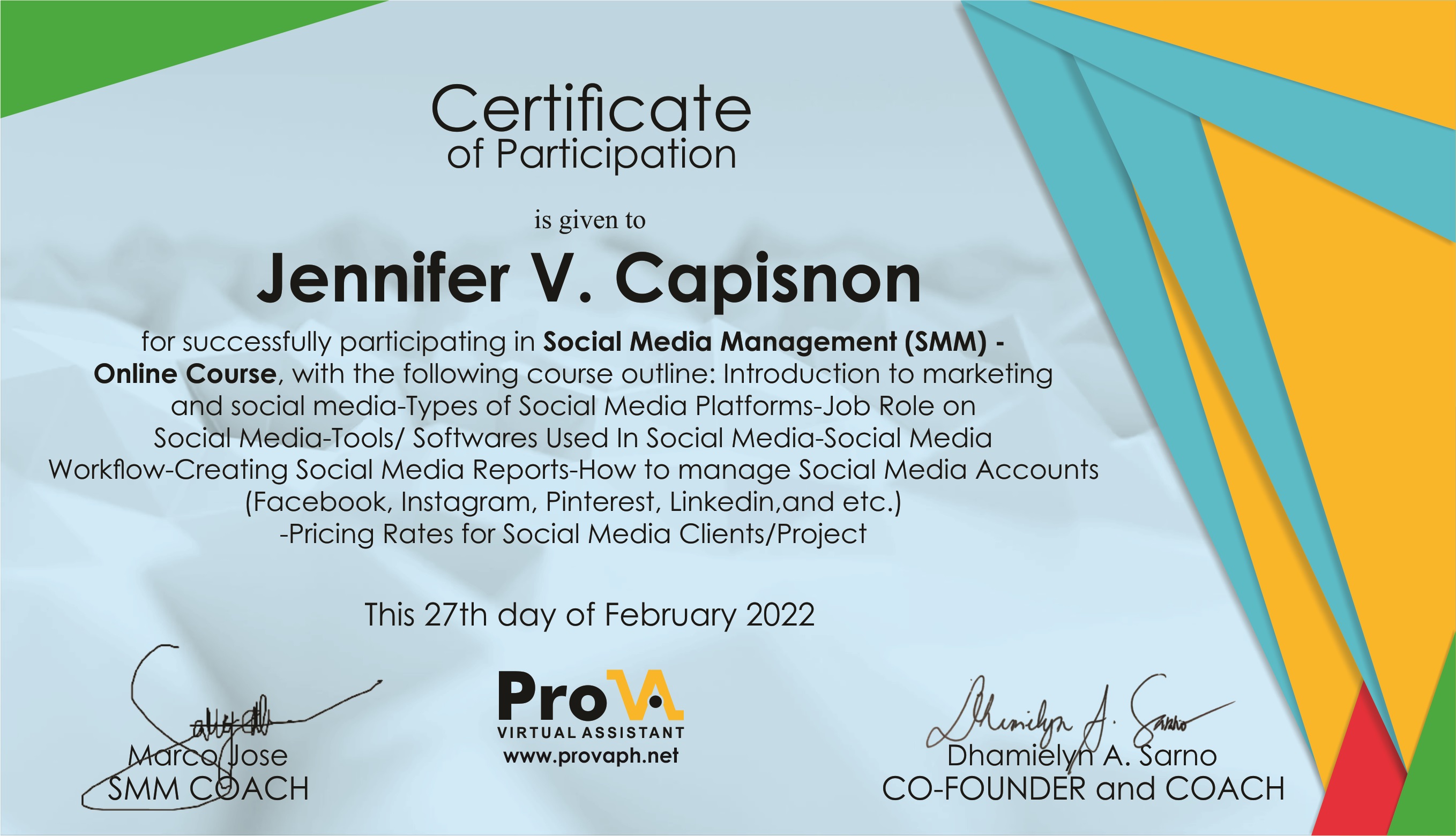 Social Media Management Training