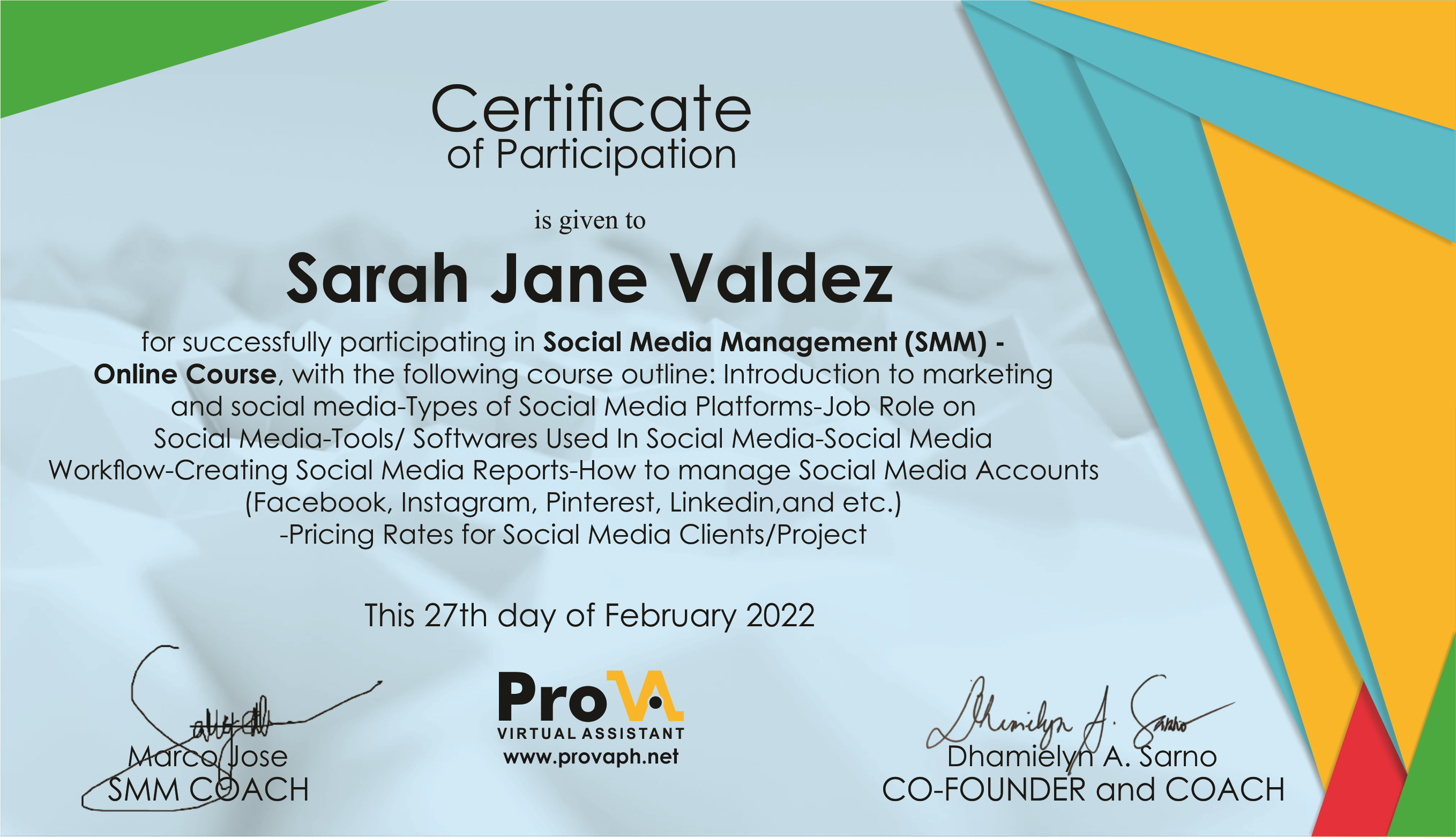 Sarah Jane SJ Valdez Professional Virtual Assistant Myprofile