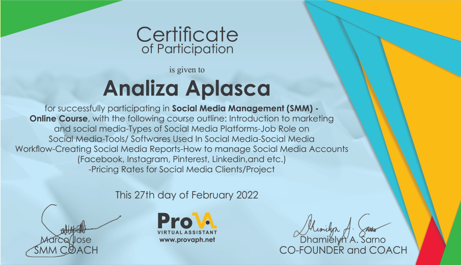 Social Media Management Certificate