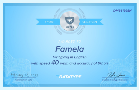 Typing in English with Speed