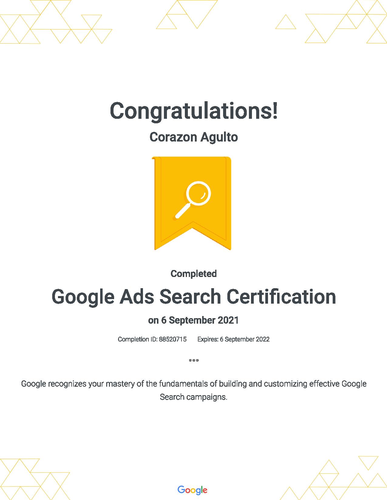 Google Ads Search Certification