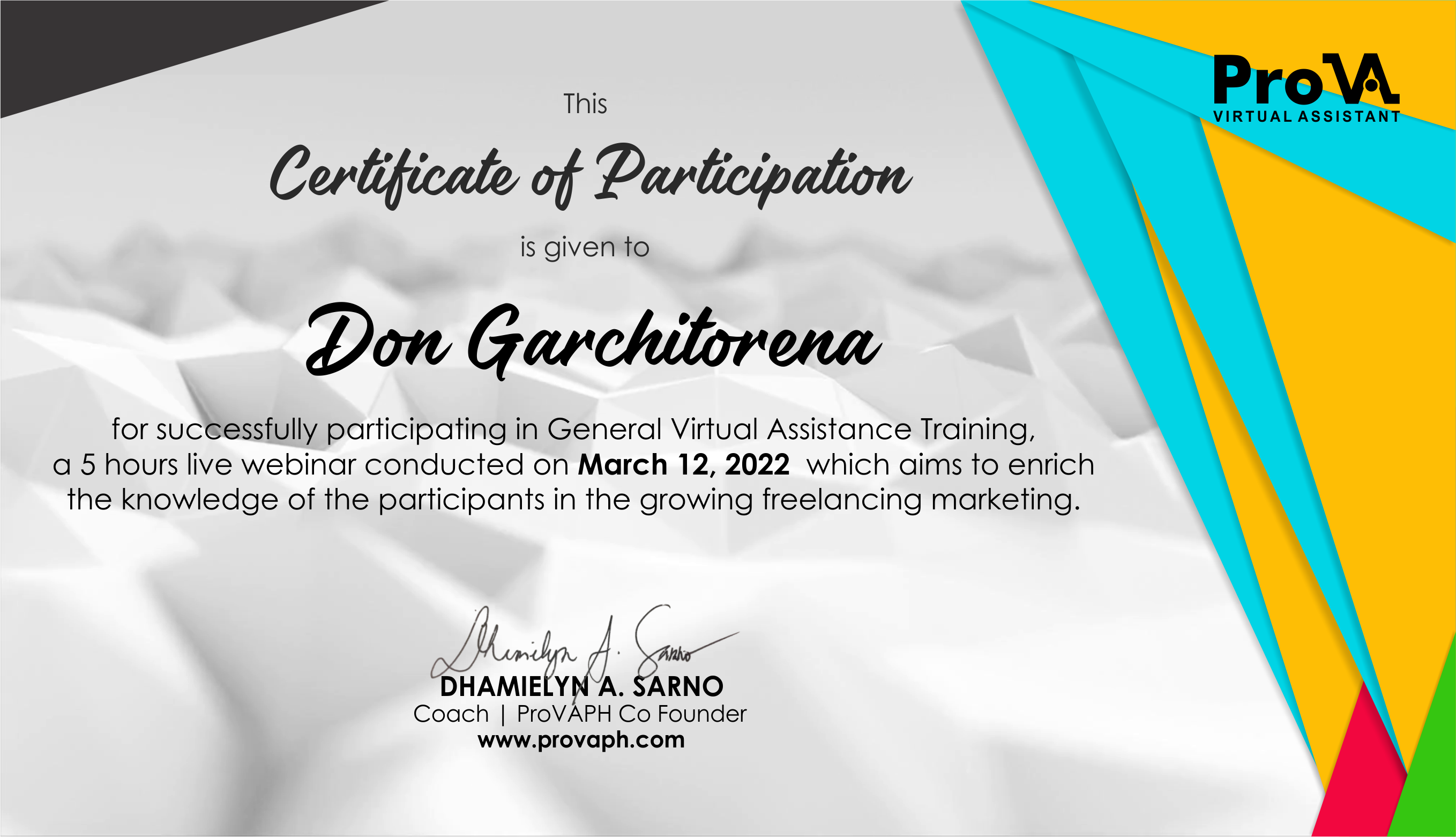 Don Garchitorena // Virtual Assistant, Ecommerce Project Manager