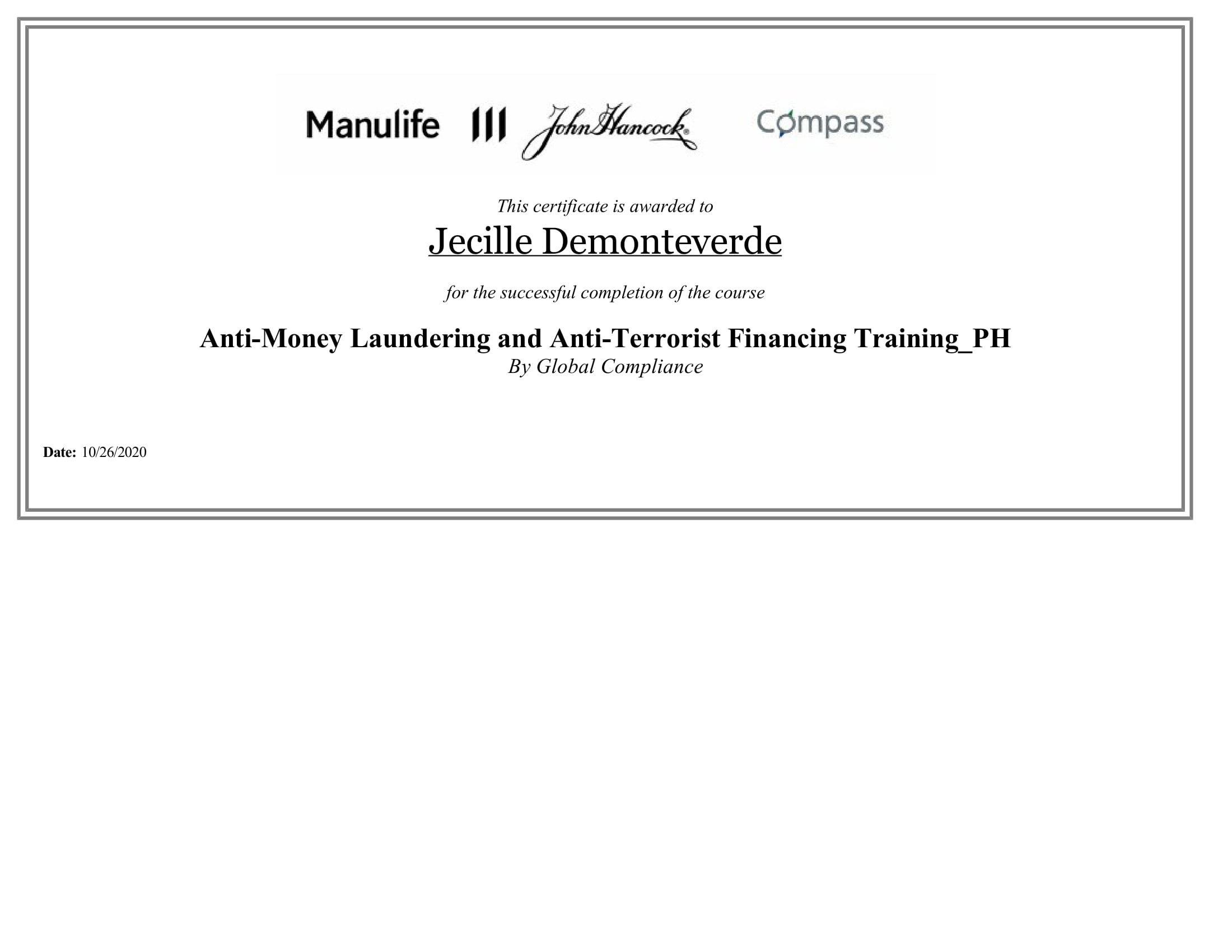 Anti-Money Laundering and Anti-Terrorist Financing