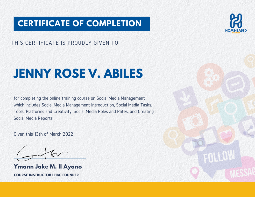 Social Media Management Certificate