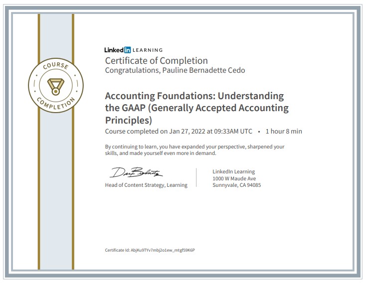 LInkedIn Accounting Foundations: Understanding the GAAP