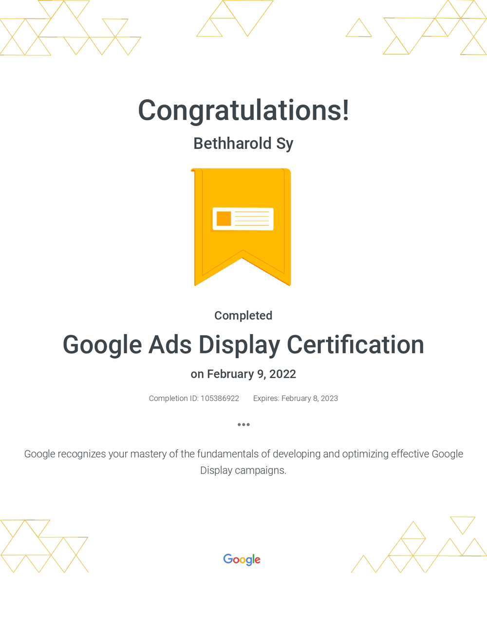 Google Ads Display Certification