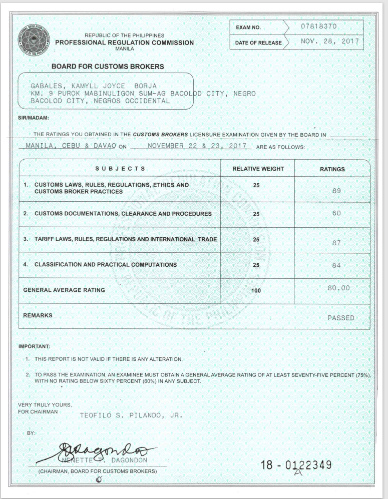 LICENSED CUSTOMS BROKER - Customs and Supply Chain Management