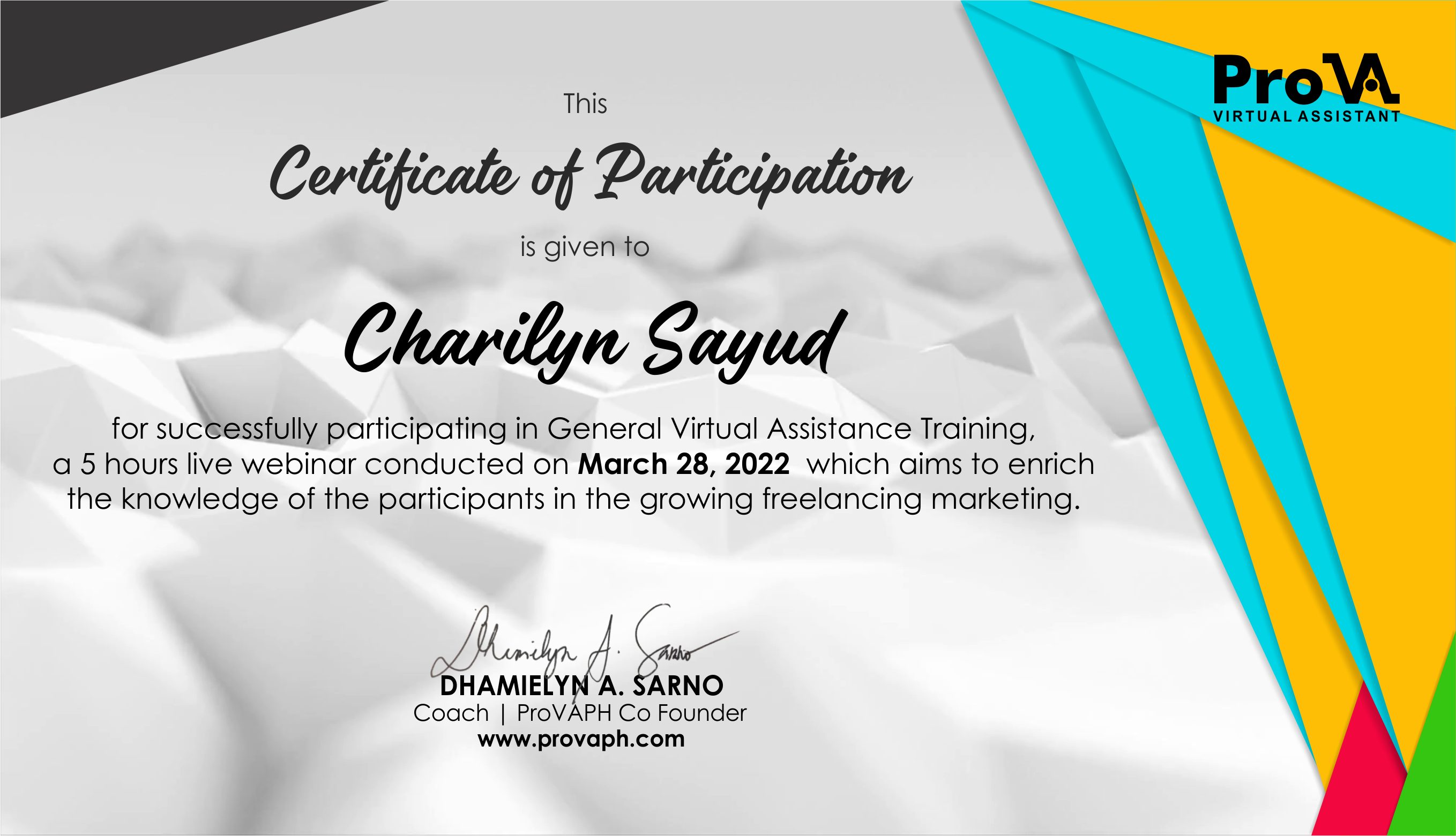 GENERAL VIRTUAL ASSISTANCE TRAINING