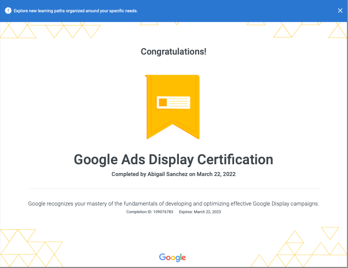 Google Ads Display Certification