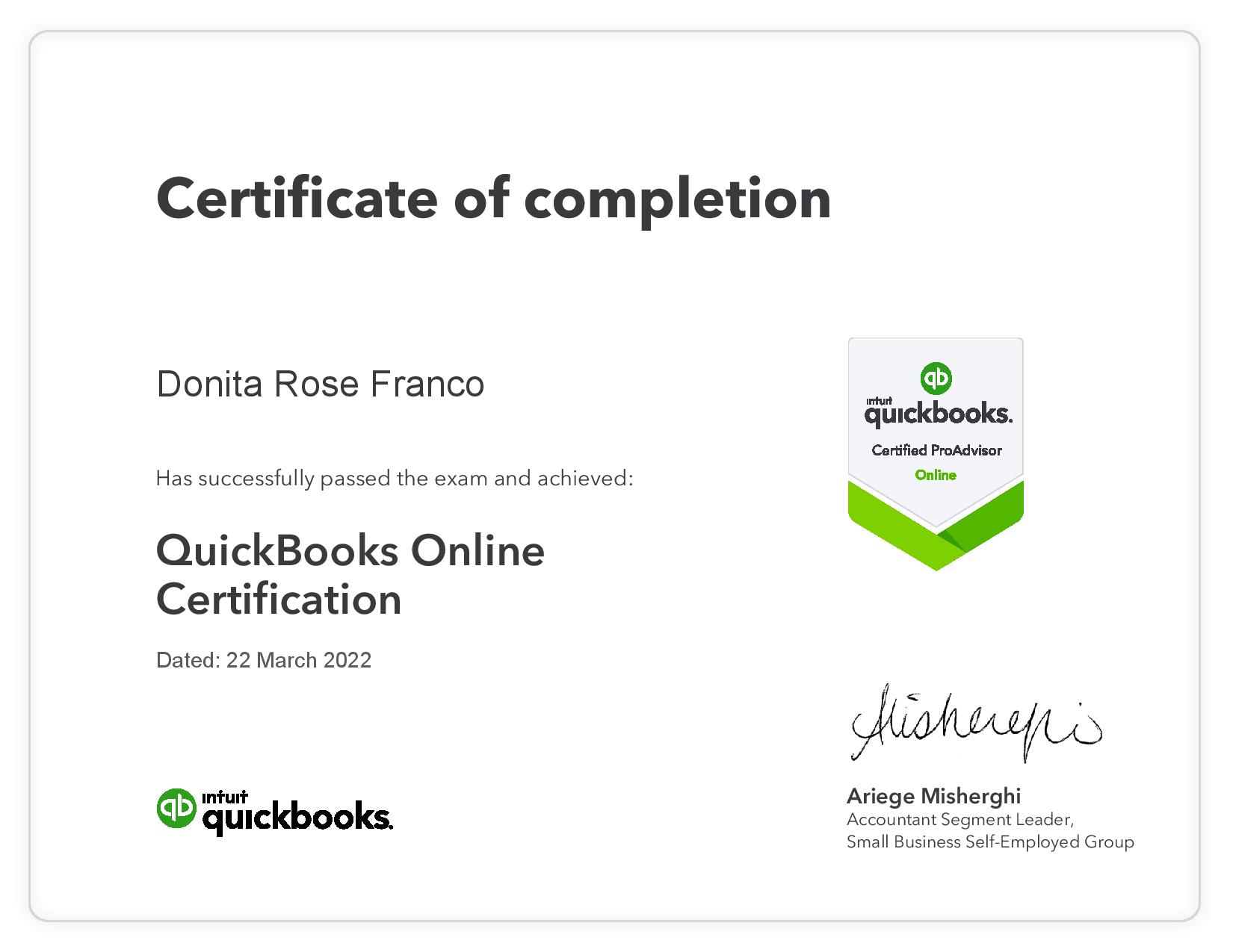 QBO Certificate