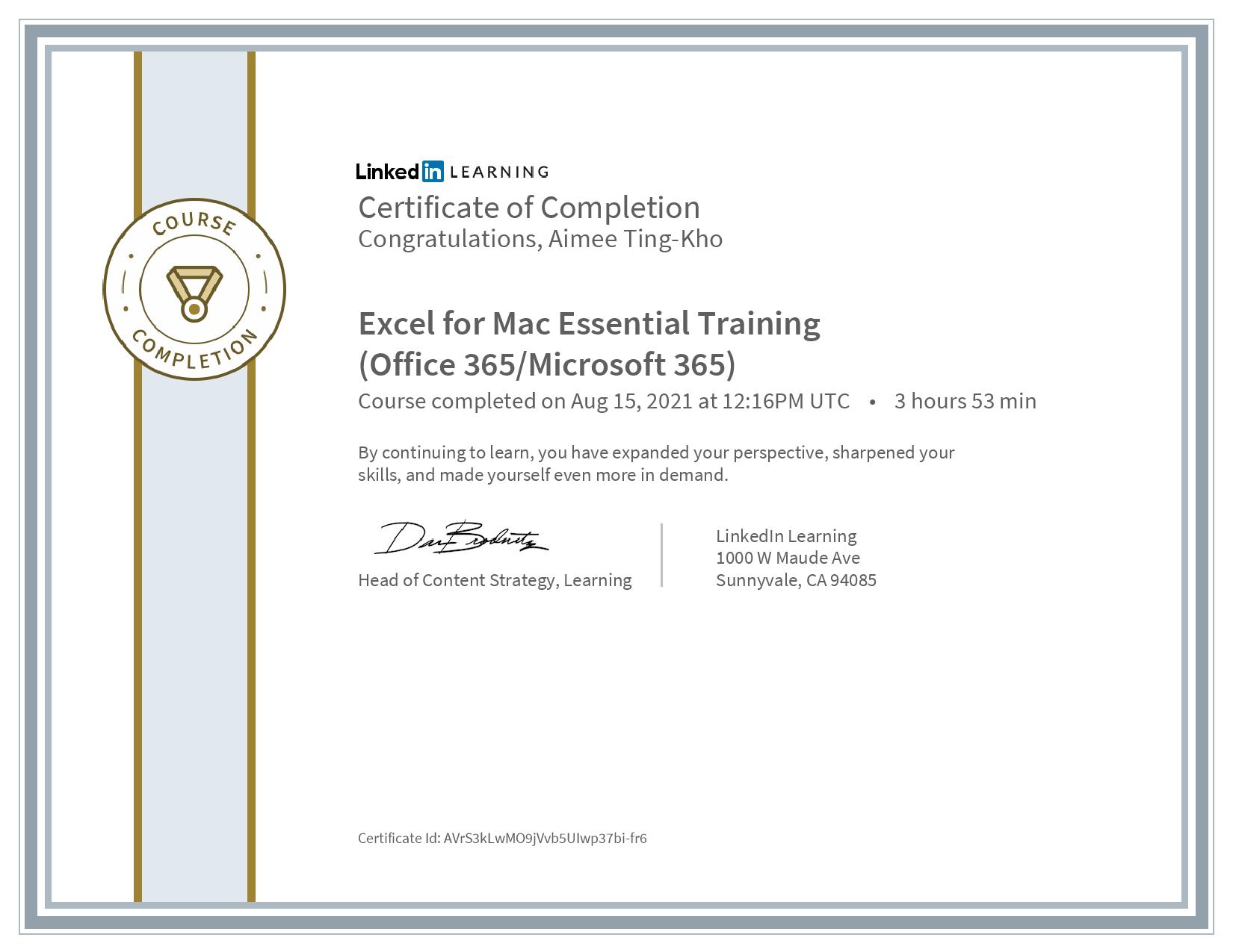 Excel for Mac Essential Training (Office 365/Microsoft 365)
