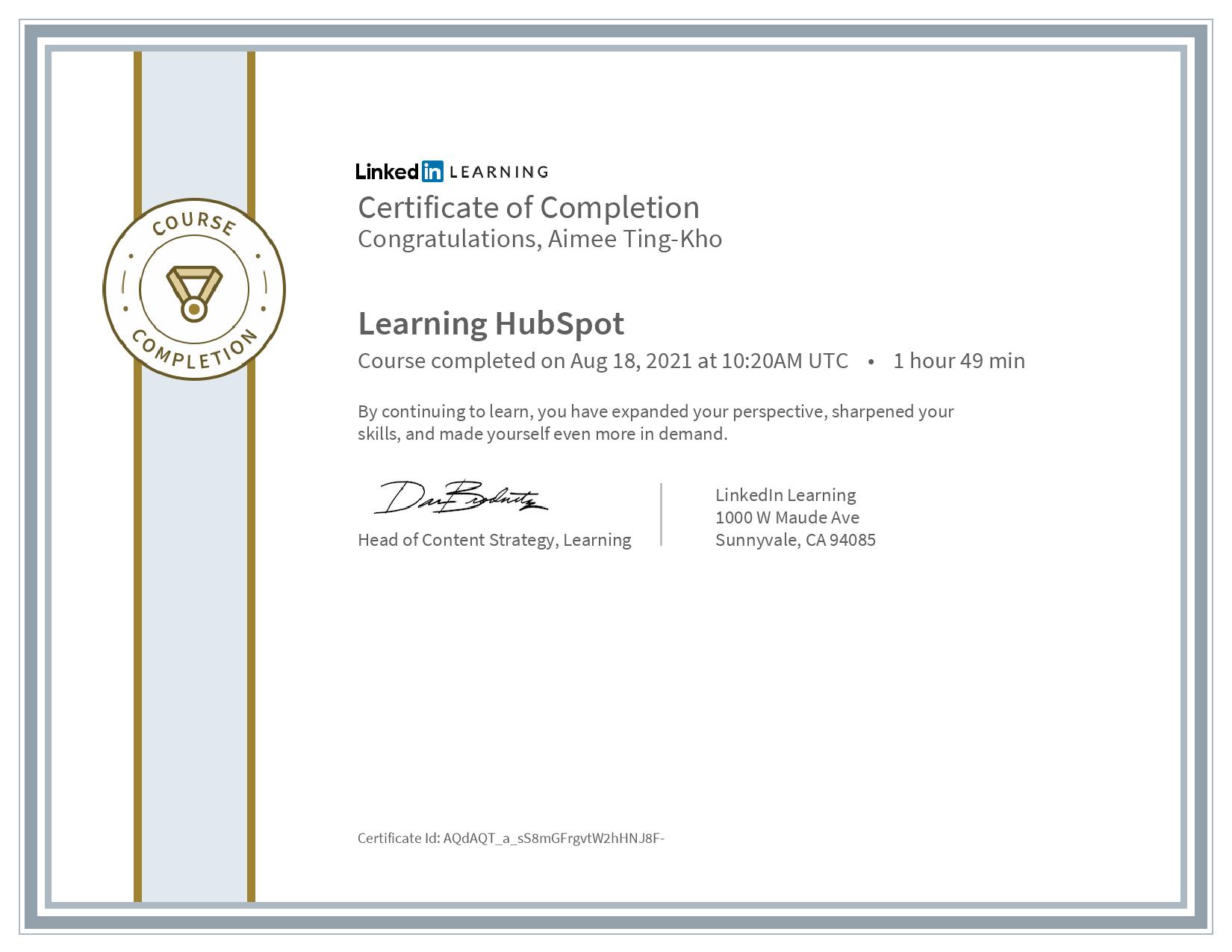 Learning HubSpot Course