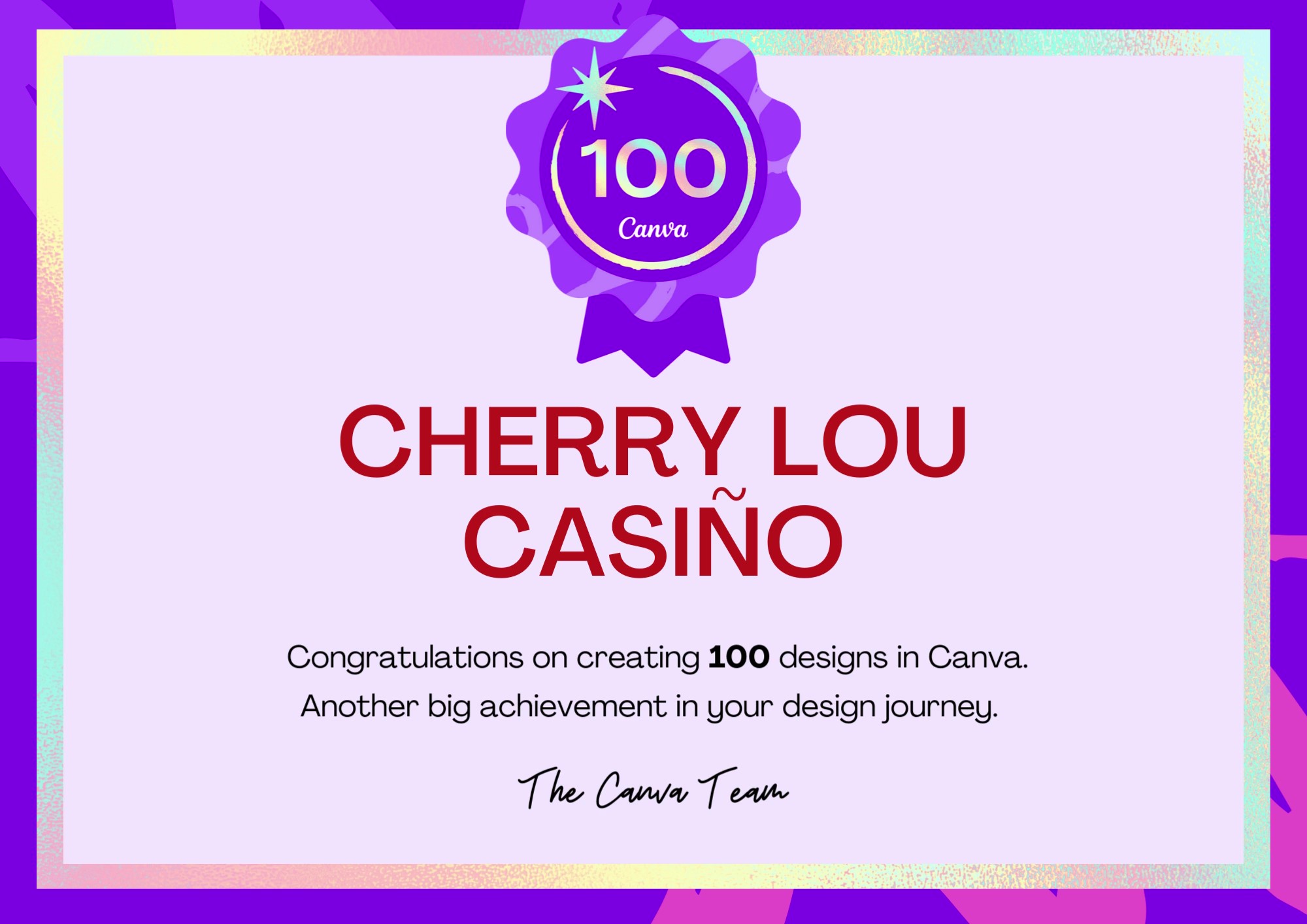 CANVA Design Milestone Badge