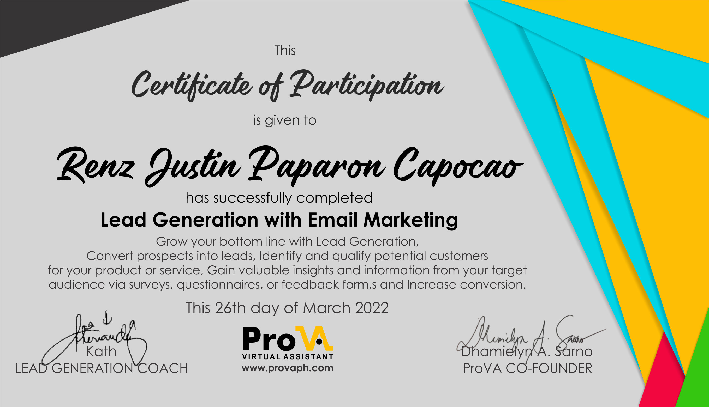 LEAD GENERATION WITH  EMAIL MARKETING