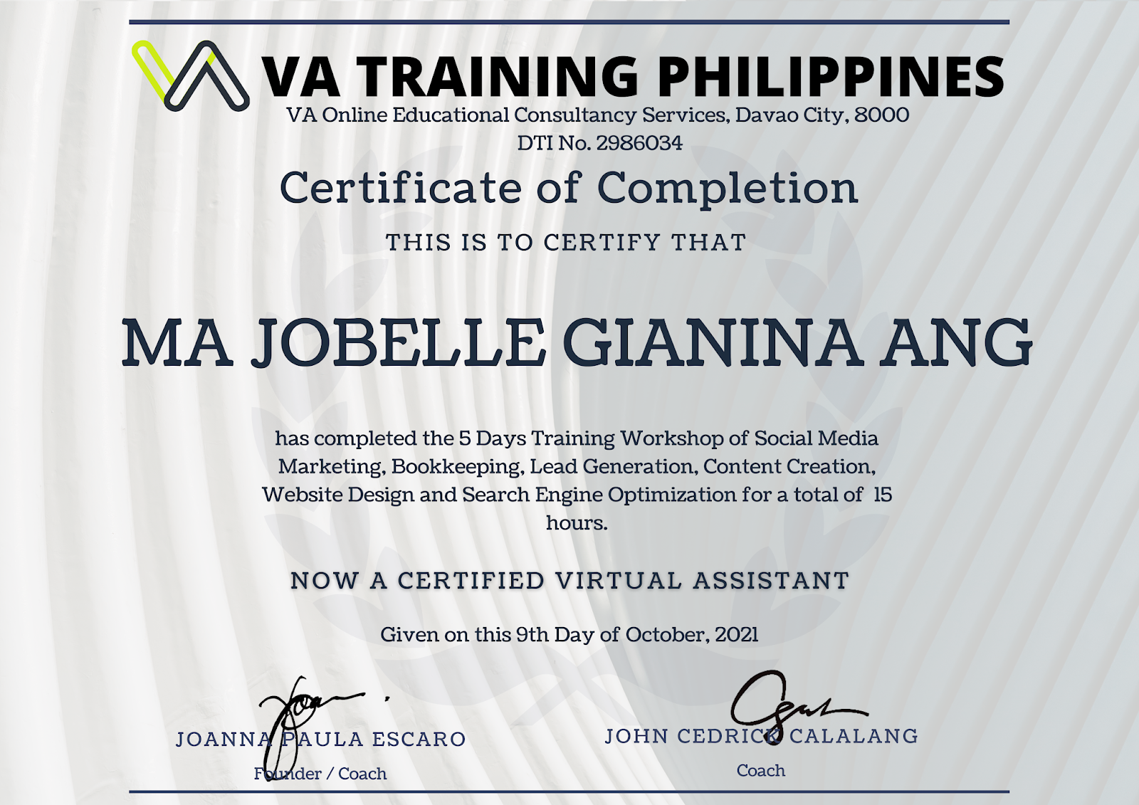 VA Training Philippines