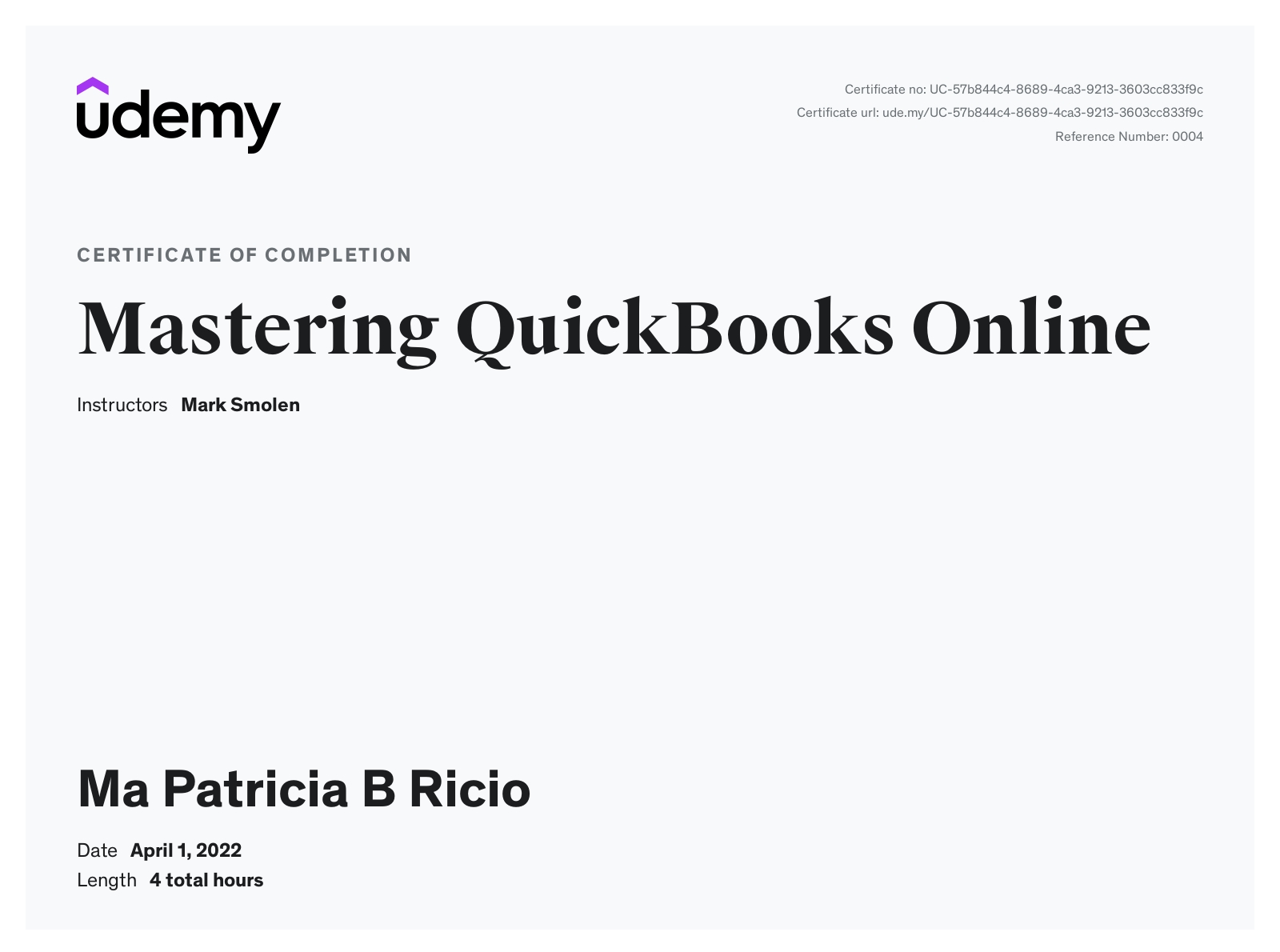 QUICKBOOKS ONLINE CERTIFICATE