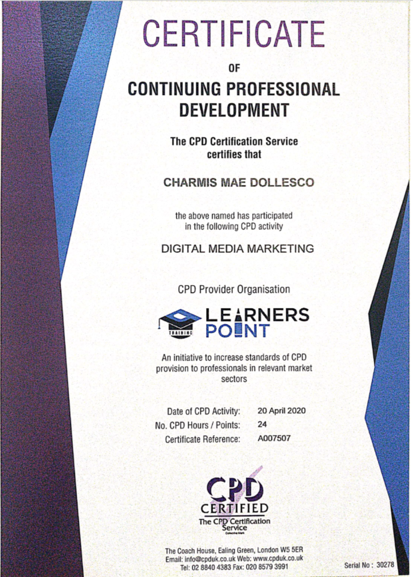 Digital Media Marketing Certificate