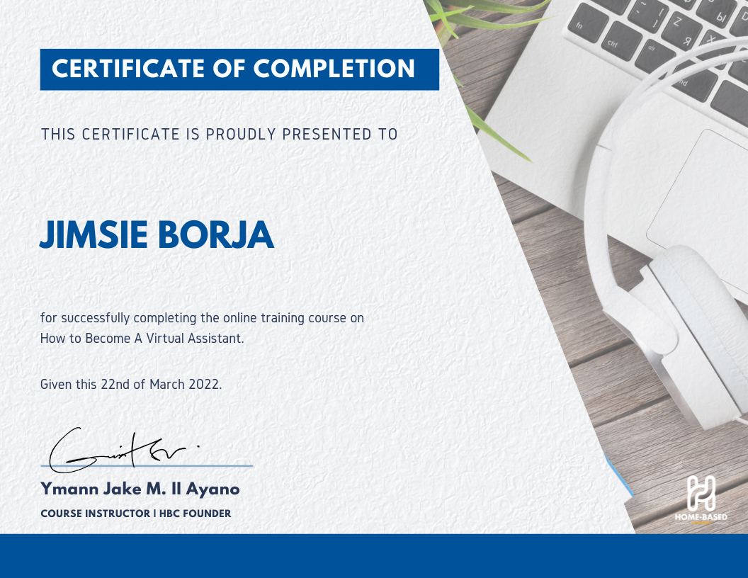 Virtual Assistant Certificate