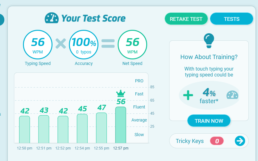 MY TYPING TEST RESULT