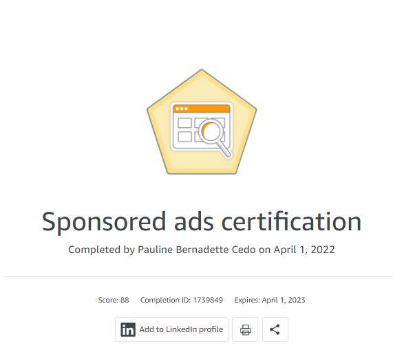 Amazon Sponsored Ads Certification