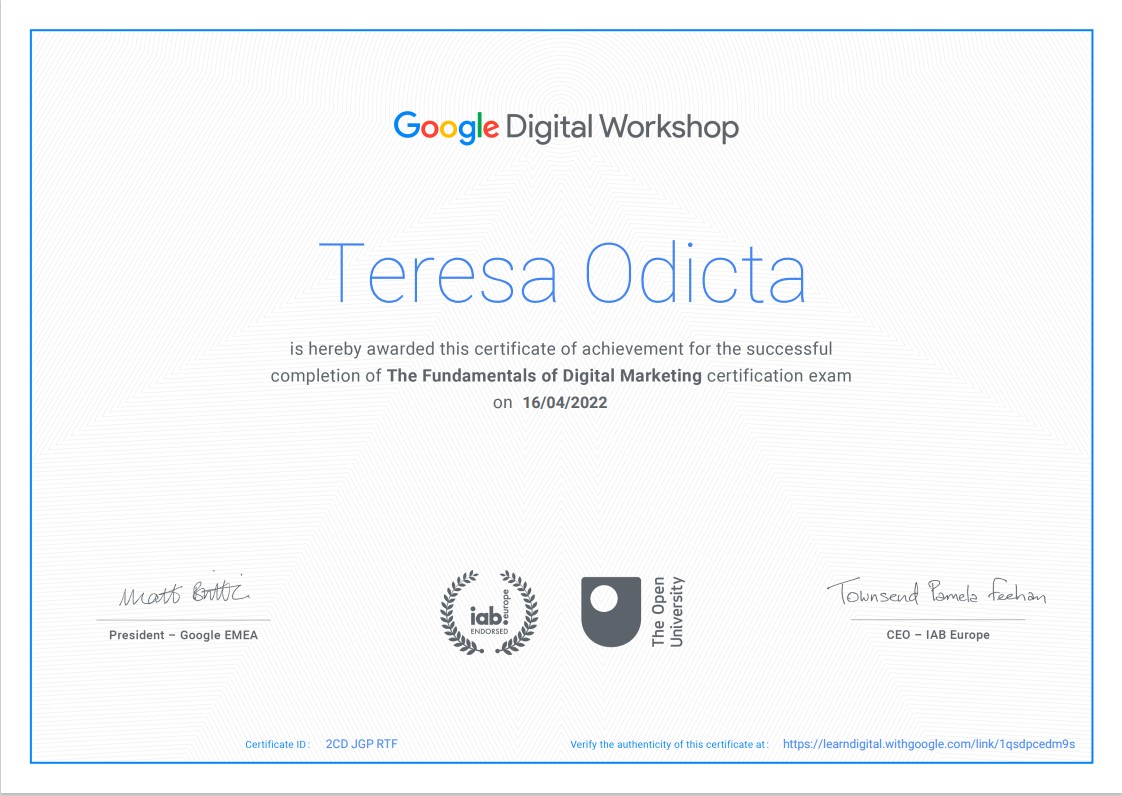 Google Digital Workshop(Digital Marketing)