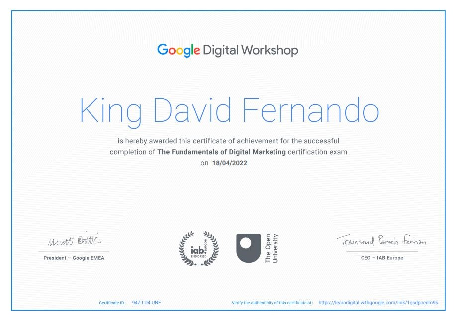 Google: Fundamentals of Digital Marketing