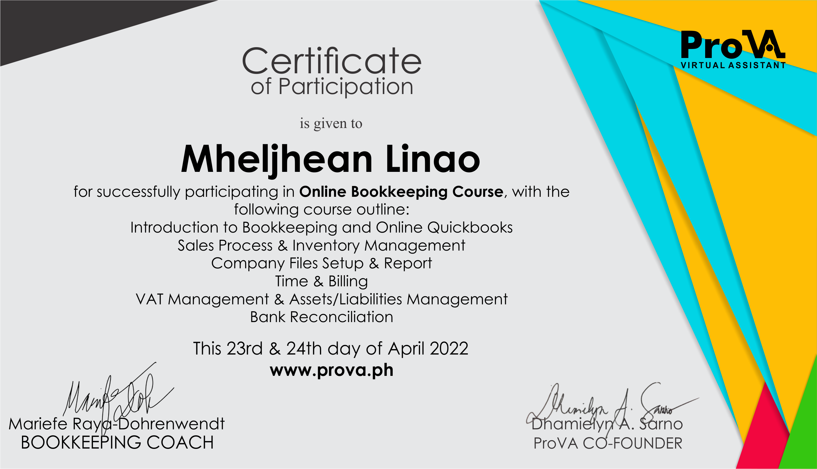 Online Bookkeeping Course