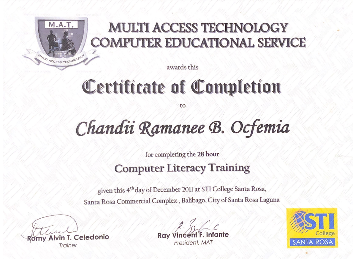 Computer Literacy Training