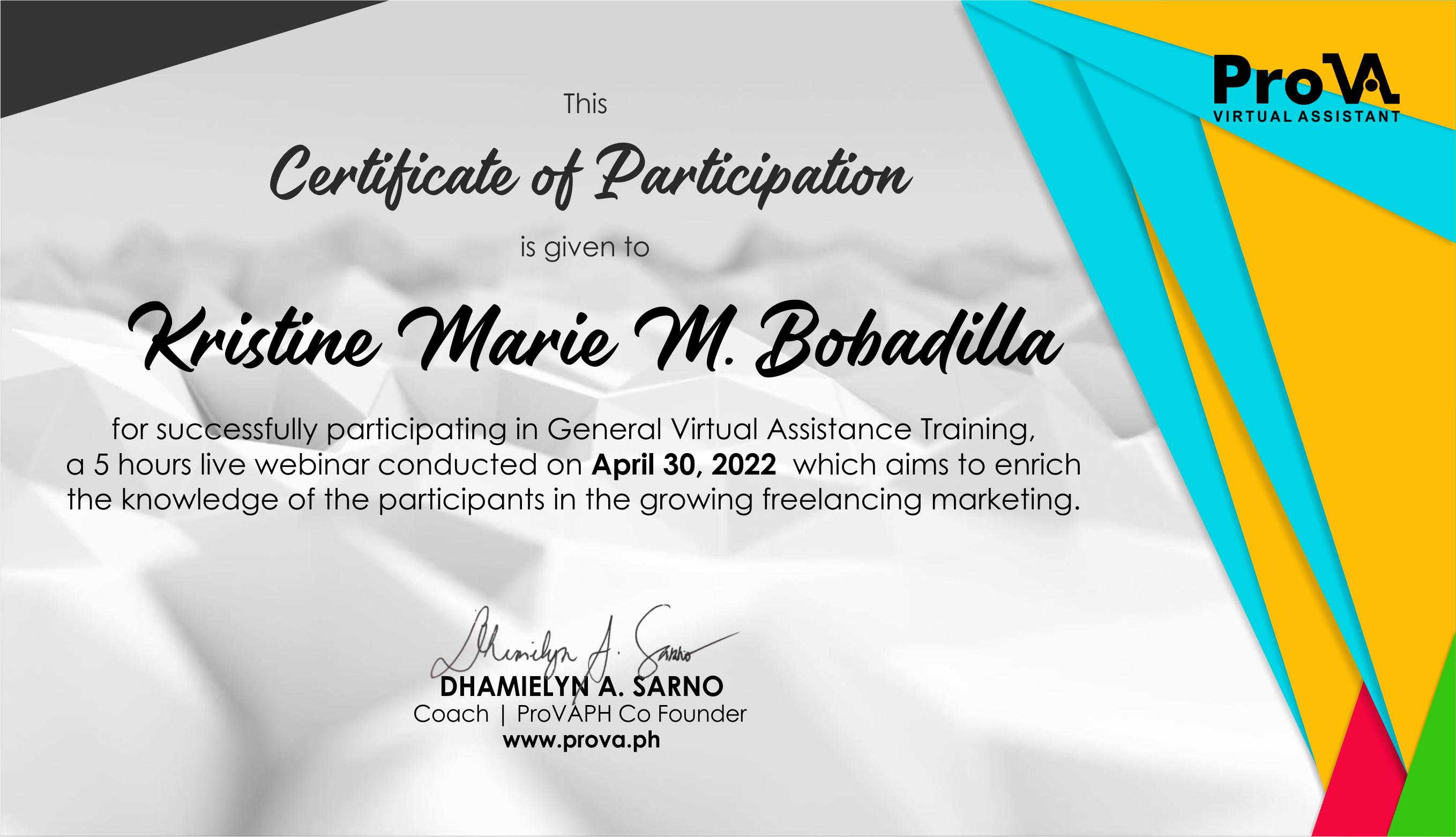 General Virtual Assistance Training