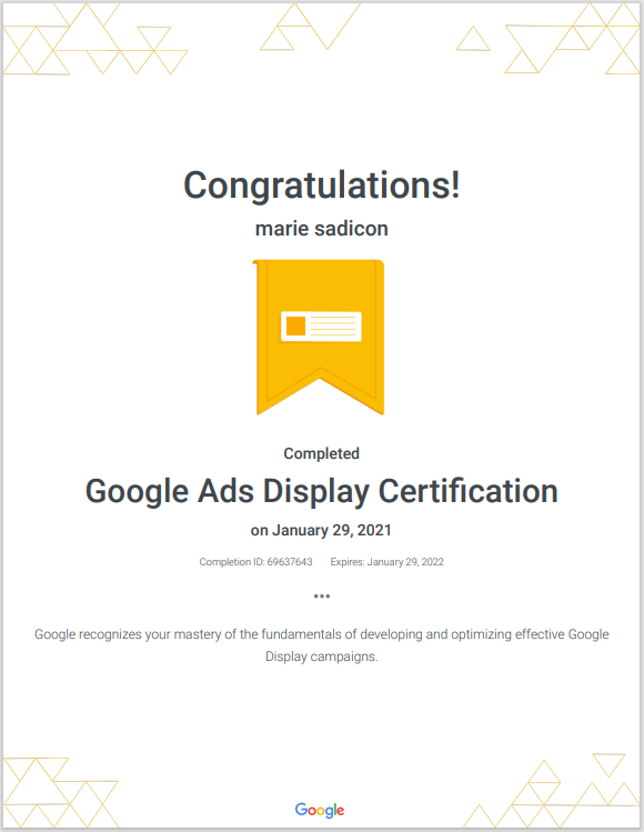 Google Ads Display Certificate