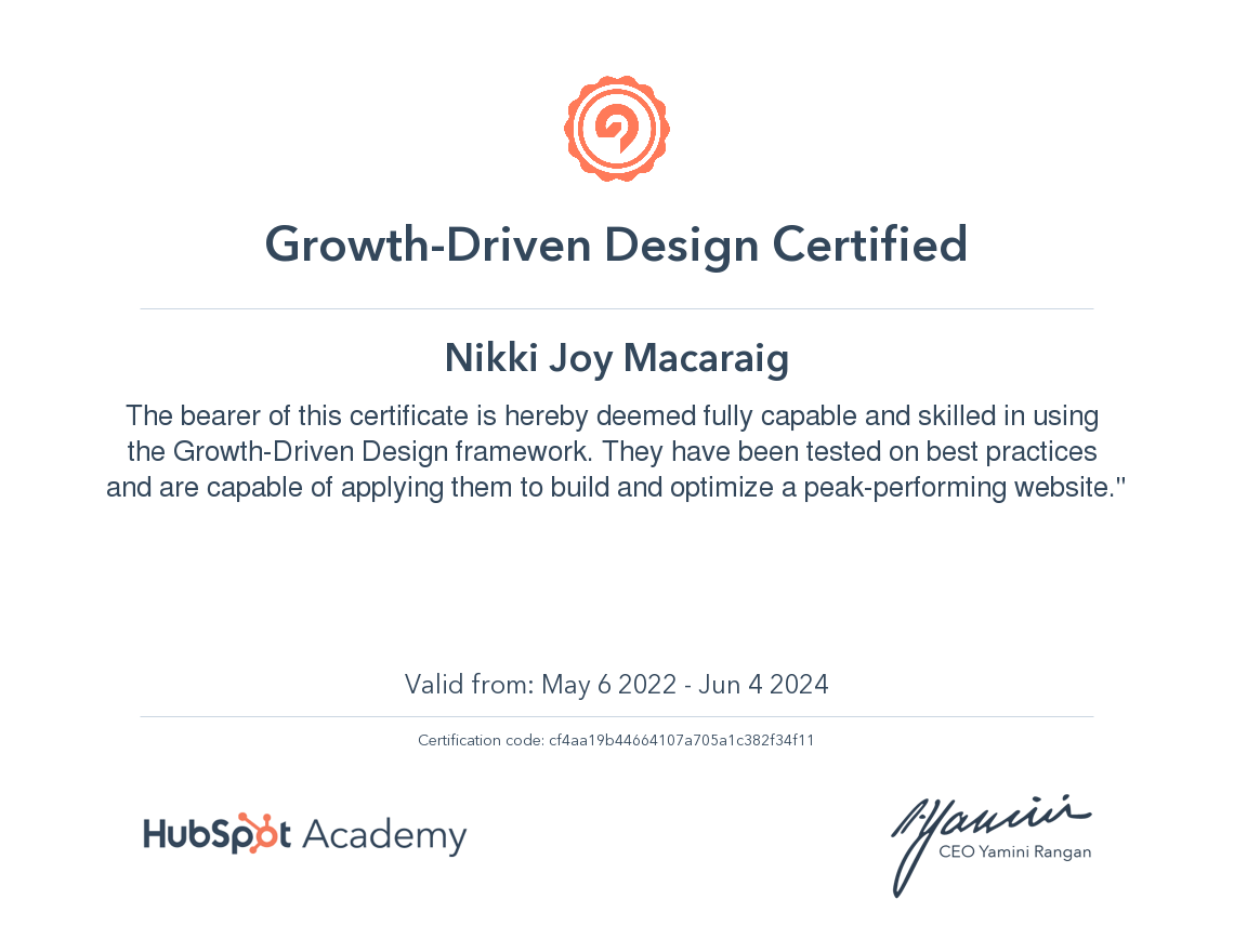 Growth-Driven Design Certified