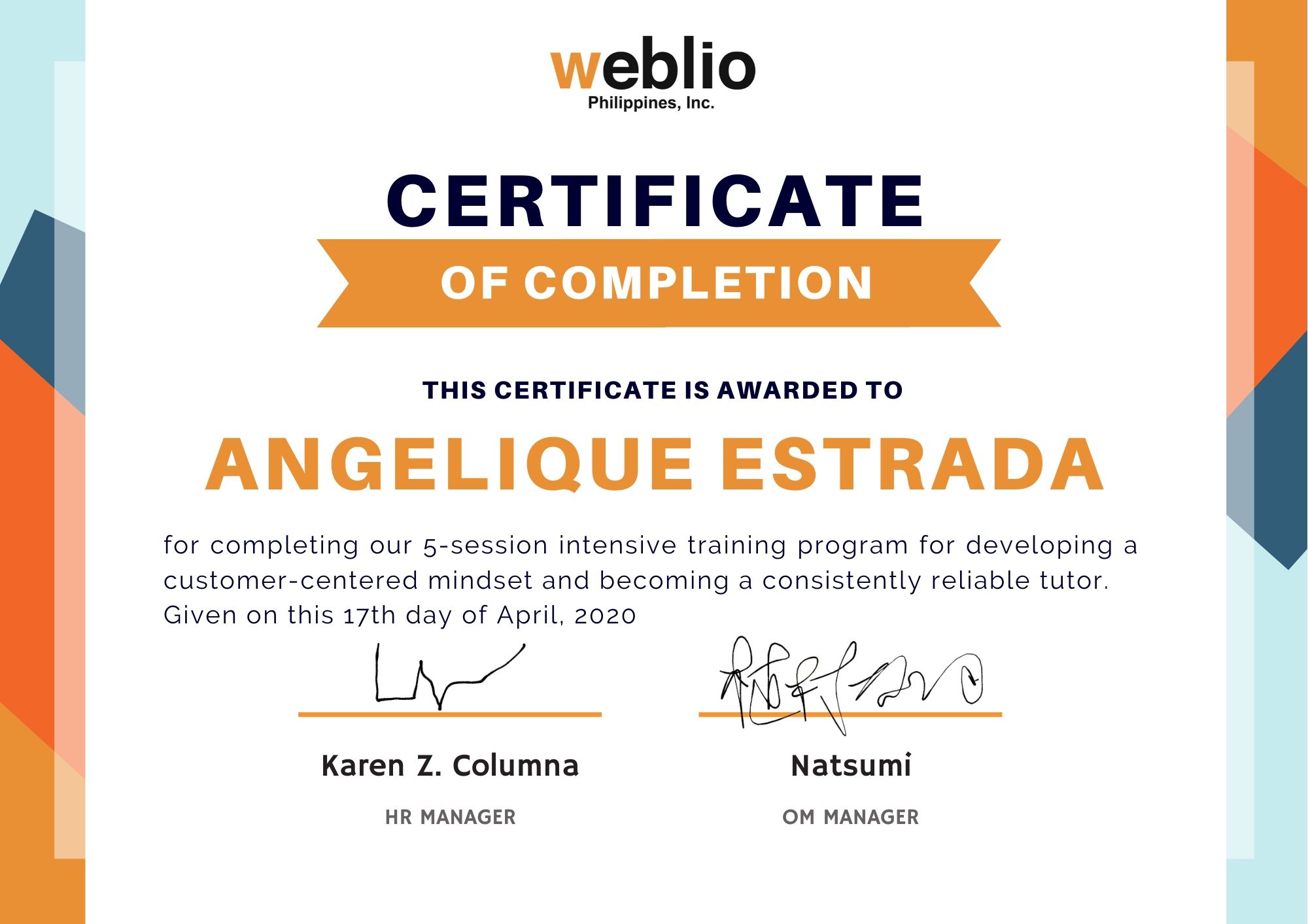 Weblio Intensive Training