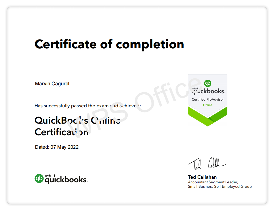 QuickBooks Certified ProAdvisor Online