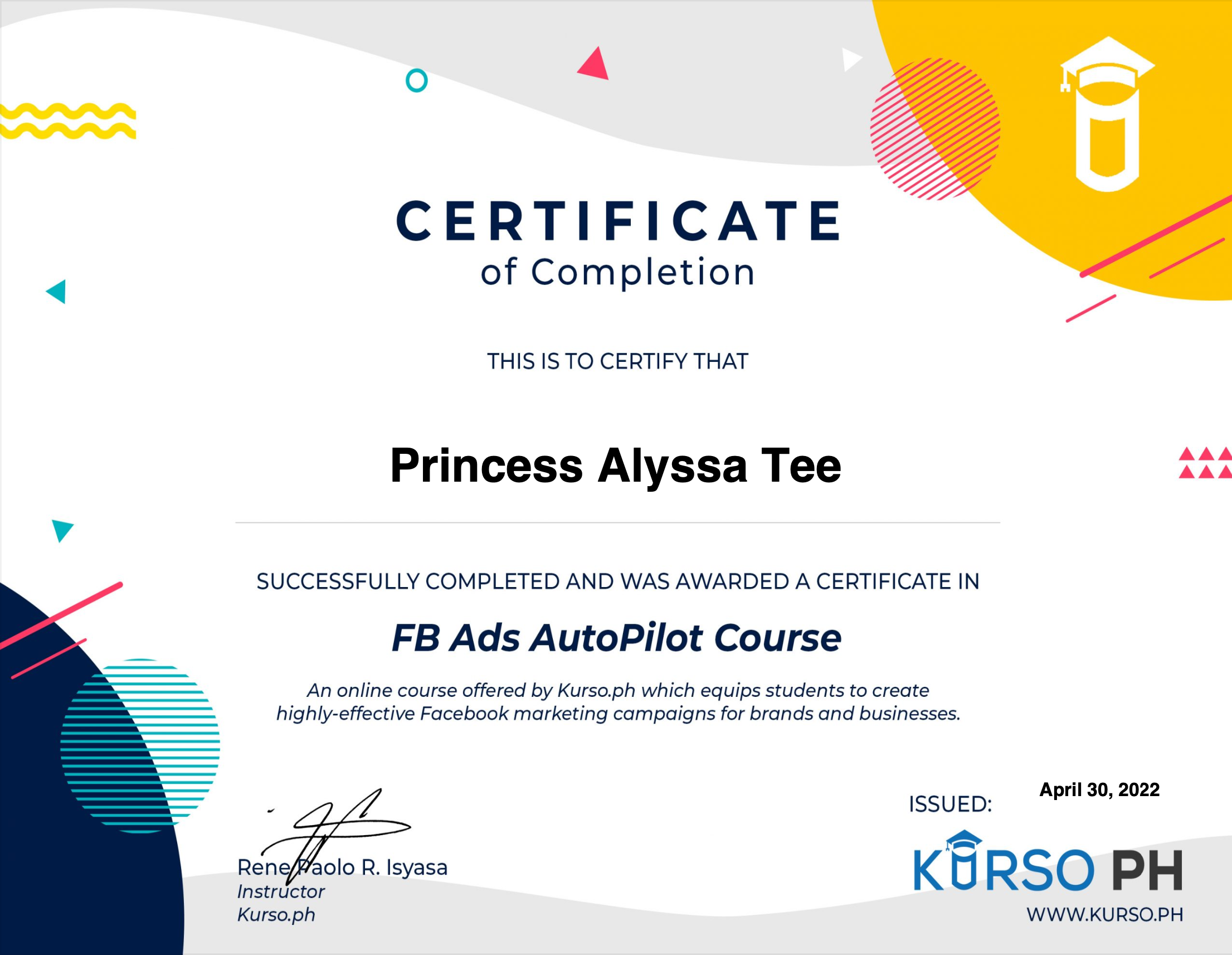 Certificate in FB Ads AutoPilot Course