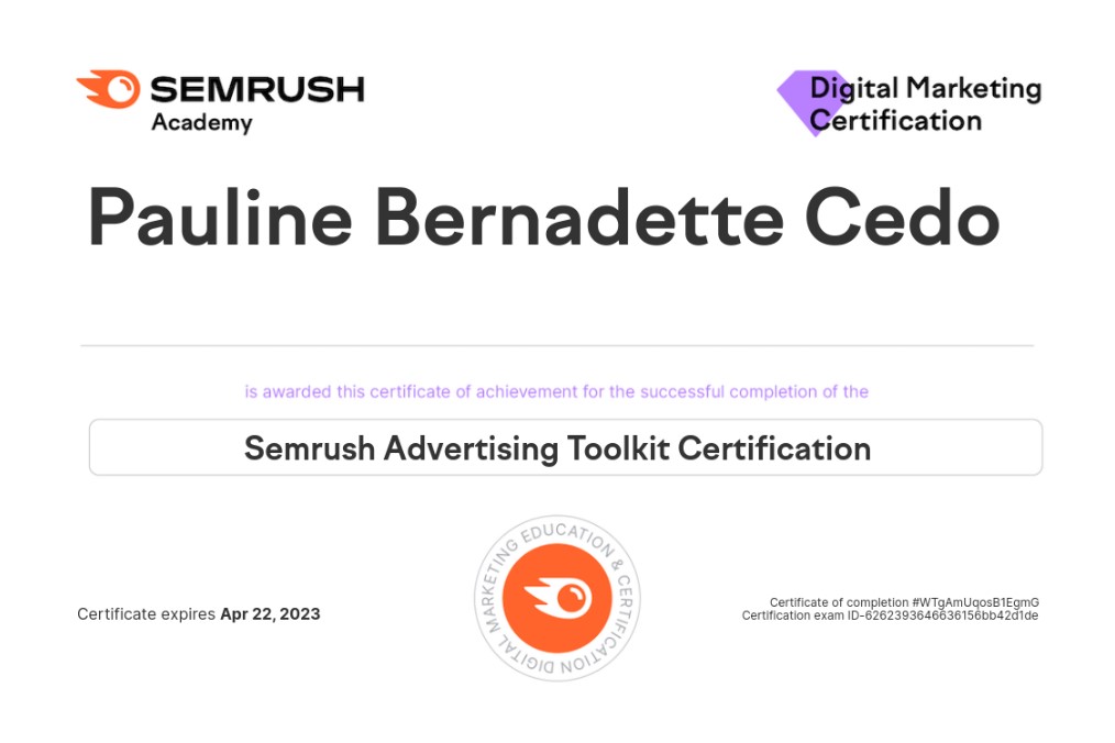 Semrush Advertising Toolkit Certification