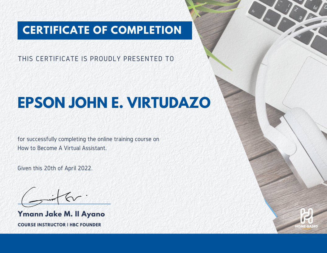 Virtual Assistant Certificate