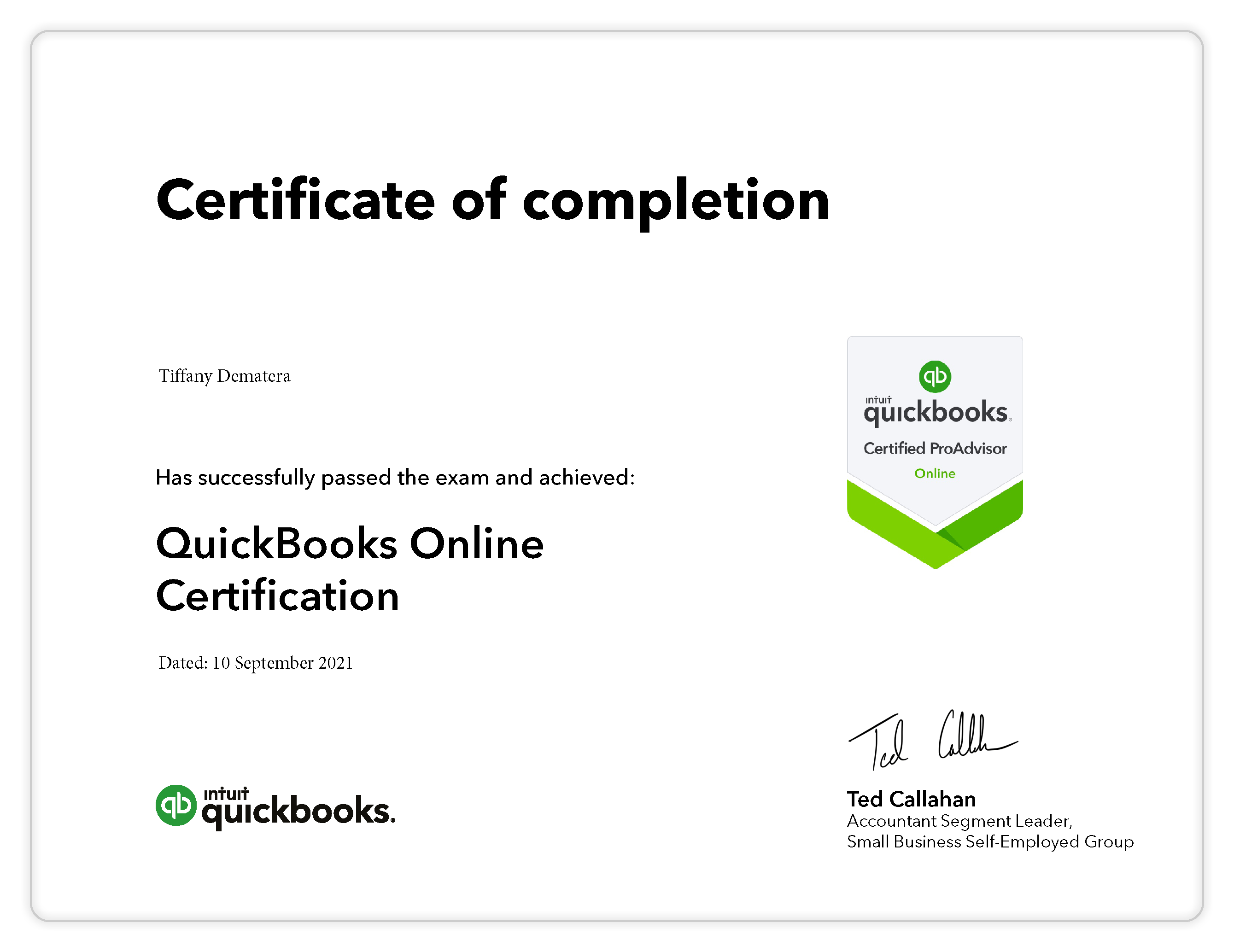 Quickbooks Certified Proadvisor