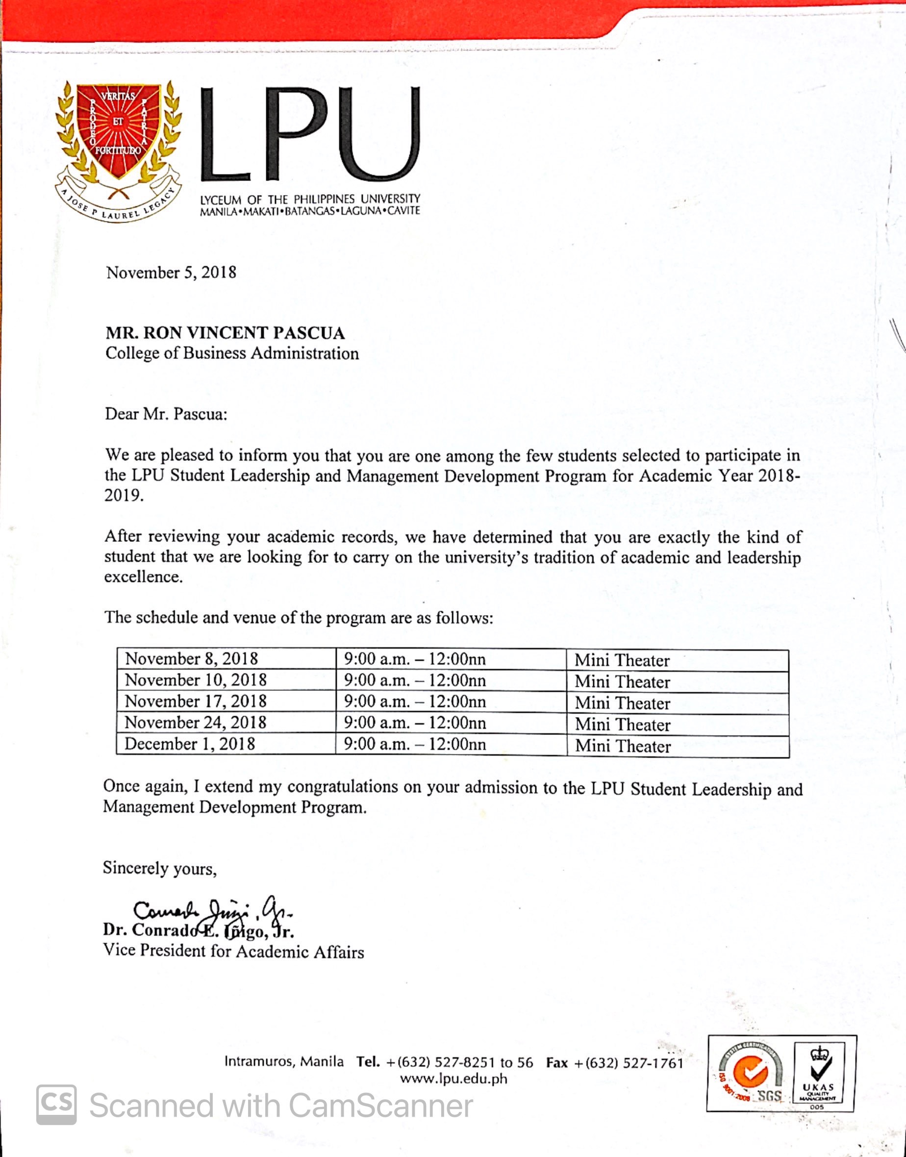 LPU Student Leadership and Management Development Pogram