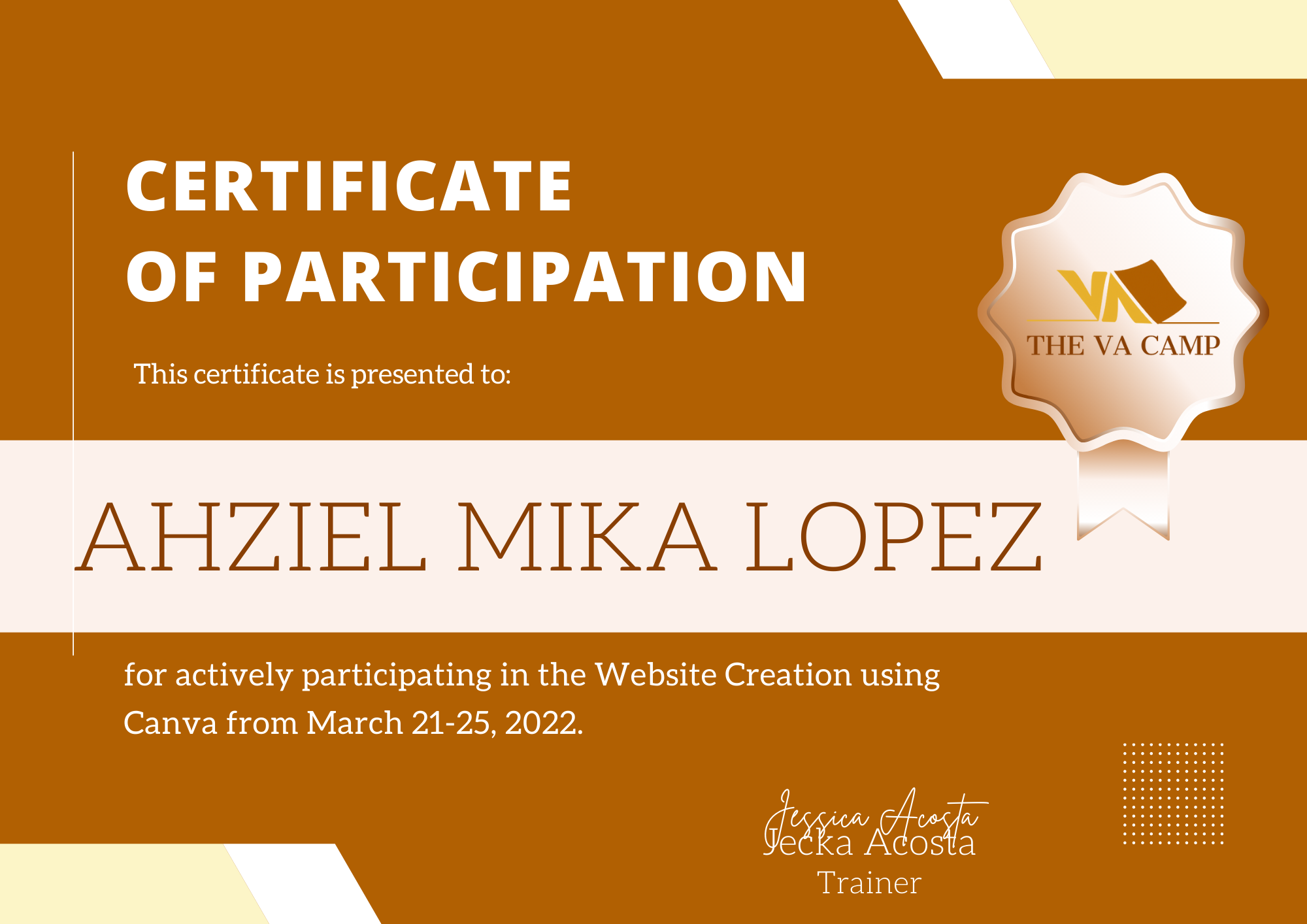 Copy of Canva Training Certificate