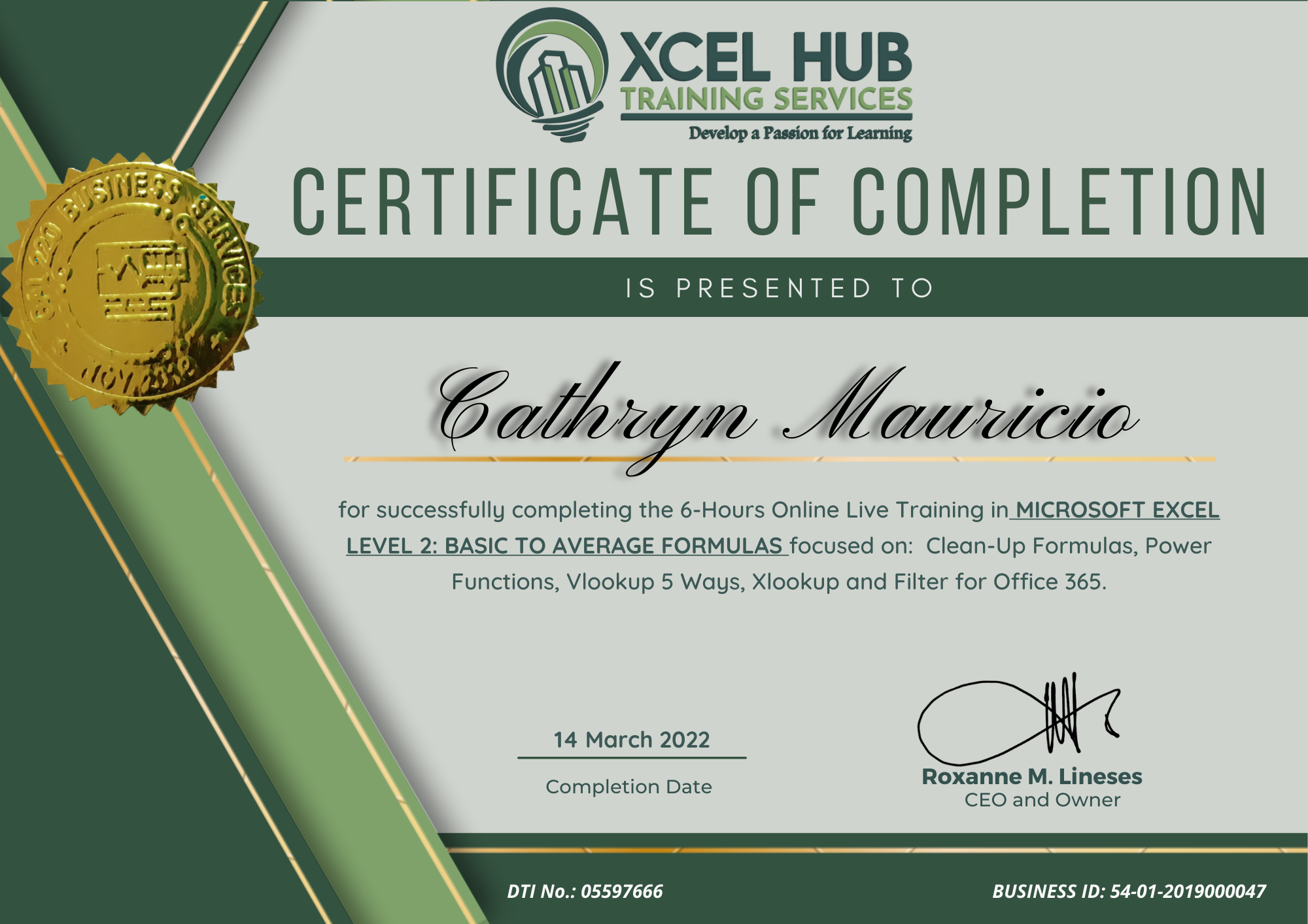 Microsoft Excel Level 2 Basic To Average Formulas